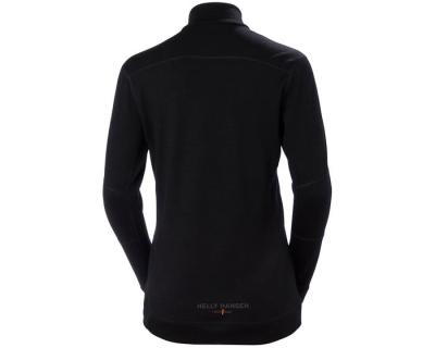 HH Lifa Merino, undertrøje m/krave, damemodel, sort, hovednr