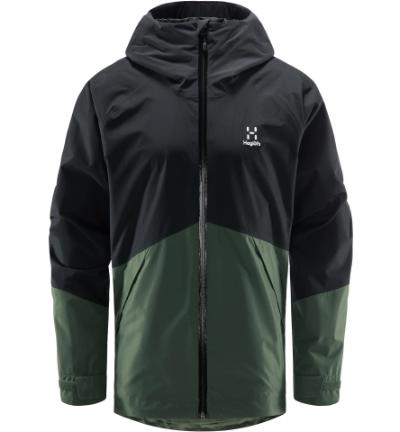 Haglöfs Skuta Regnjakke, str. S, Black/Fjell Green