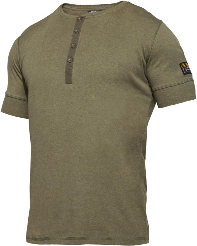 Explore, Grandad T-shirt, kortærmet, ensfarvet sort