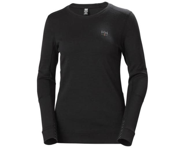 HH Lifa Merino, undertrøje m/rund hals, sort, dame, str. XL