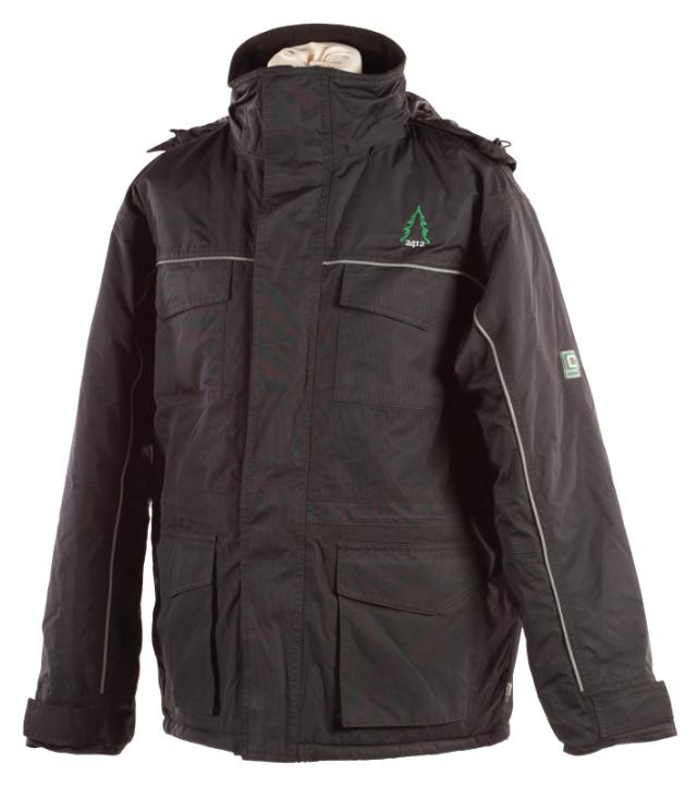 Sælger-jakke Parka u. logo, sort, hovednr.