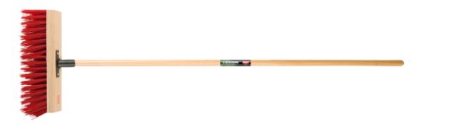 Polet, Gadekost 420 mm,PVC, Rød,Inkl. skaft