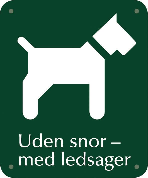 Skilt: Hunden uden snor - med ledsager,  10 x 12 cm