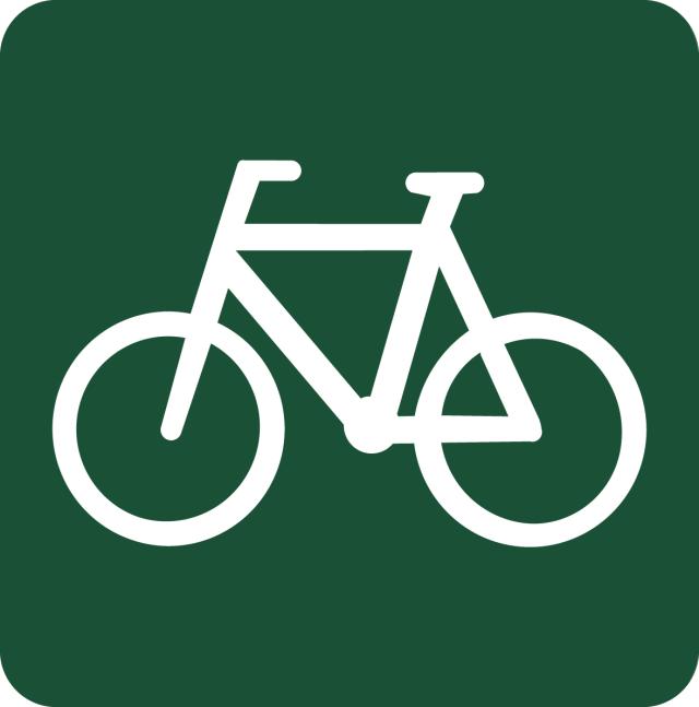 Skilt: Cykelsti, 10 x 10 cm
