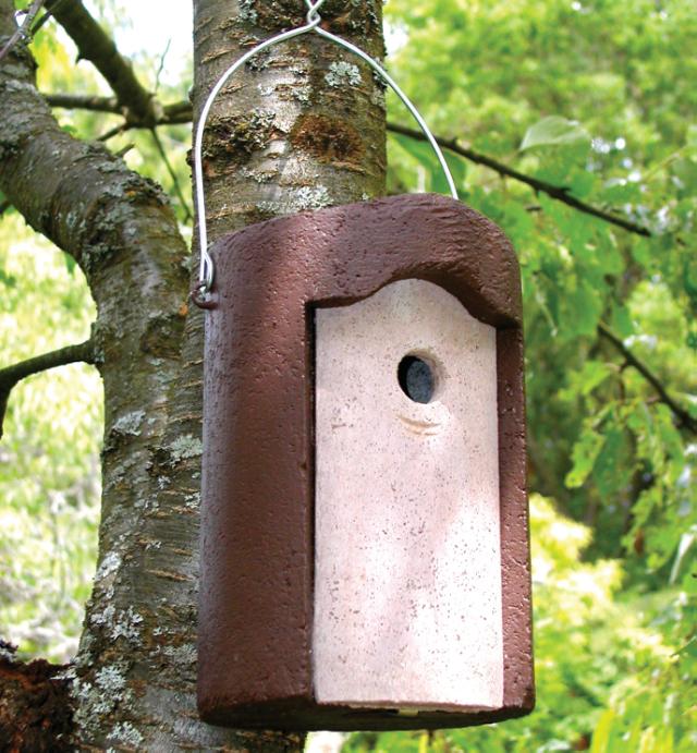 Schwegler, fuglekasse, 1B, træbeton, indgangshul: Ø 32 mm