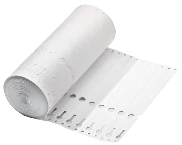 TYVEK-EDB-Etiketter, 2,54 x 22 cm, pakker à 10.000, hvid