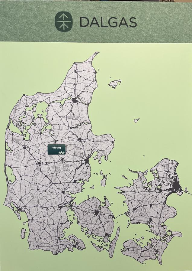 Landkort m/magnetiske bynavne